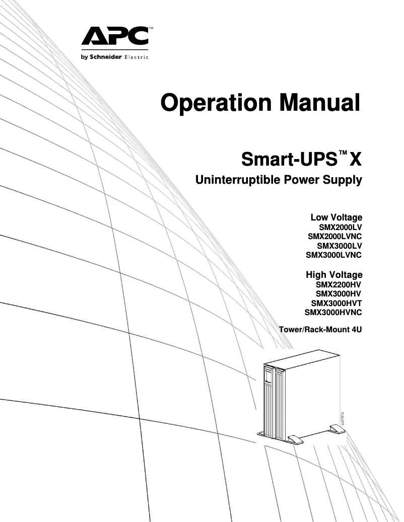 Page 1 of the manual User Manual APC Smart-UPS SMX3000LVNC