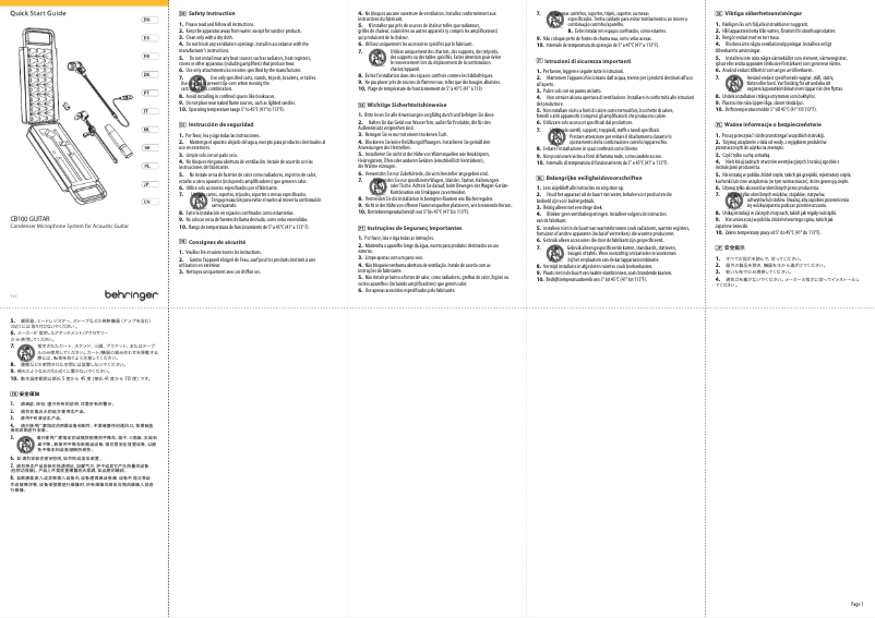 Page 1 de la notice Manuel utilisateur Behringer CB100 Guitar