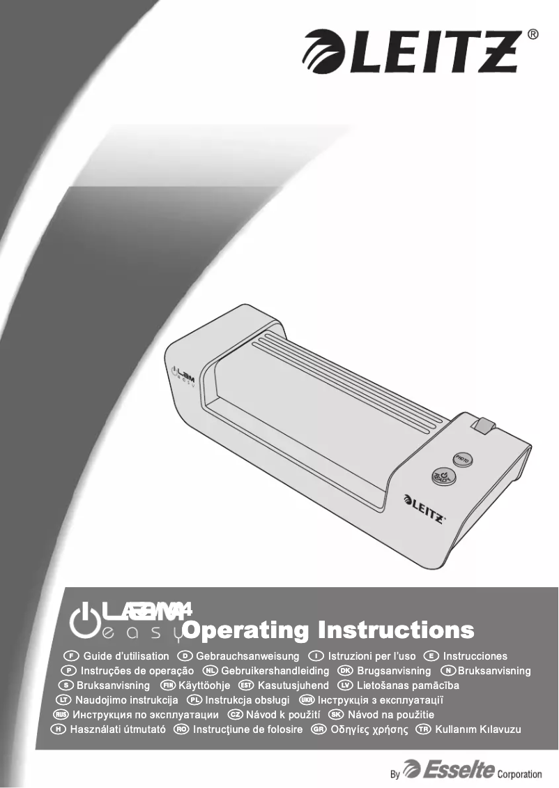 Page 1 of the manual User Manual Leitz ILAM Easy A3