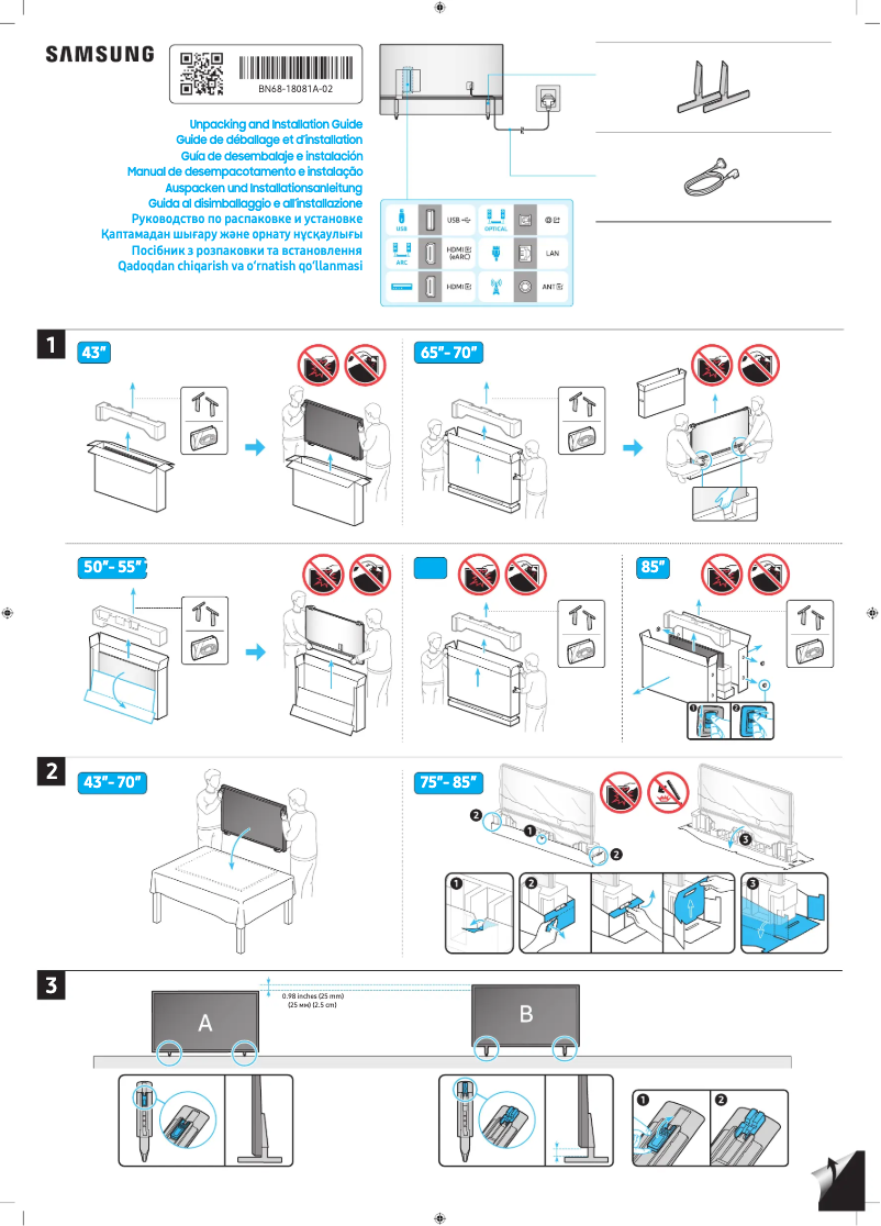 Page 1 of the manual Installation Guide Samsung UA55DU8000G