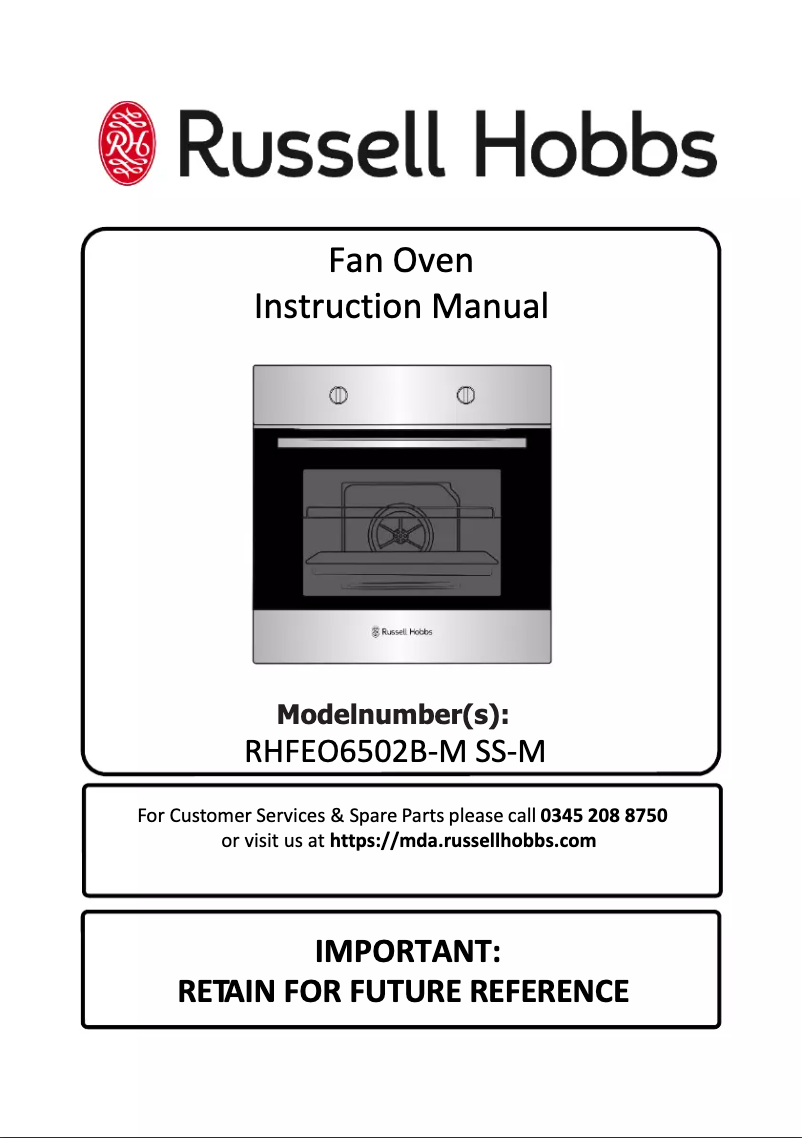 Page 1 de la notice Manuel utilisateur Russell Hobbs RHFEO6502B