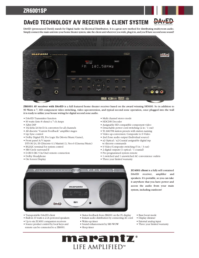 First page image of the manual for ZR-6001