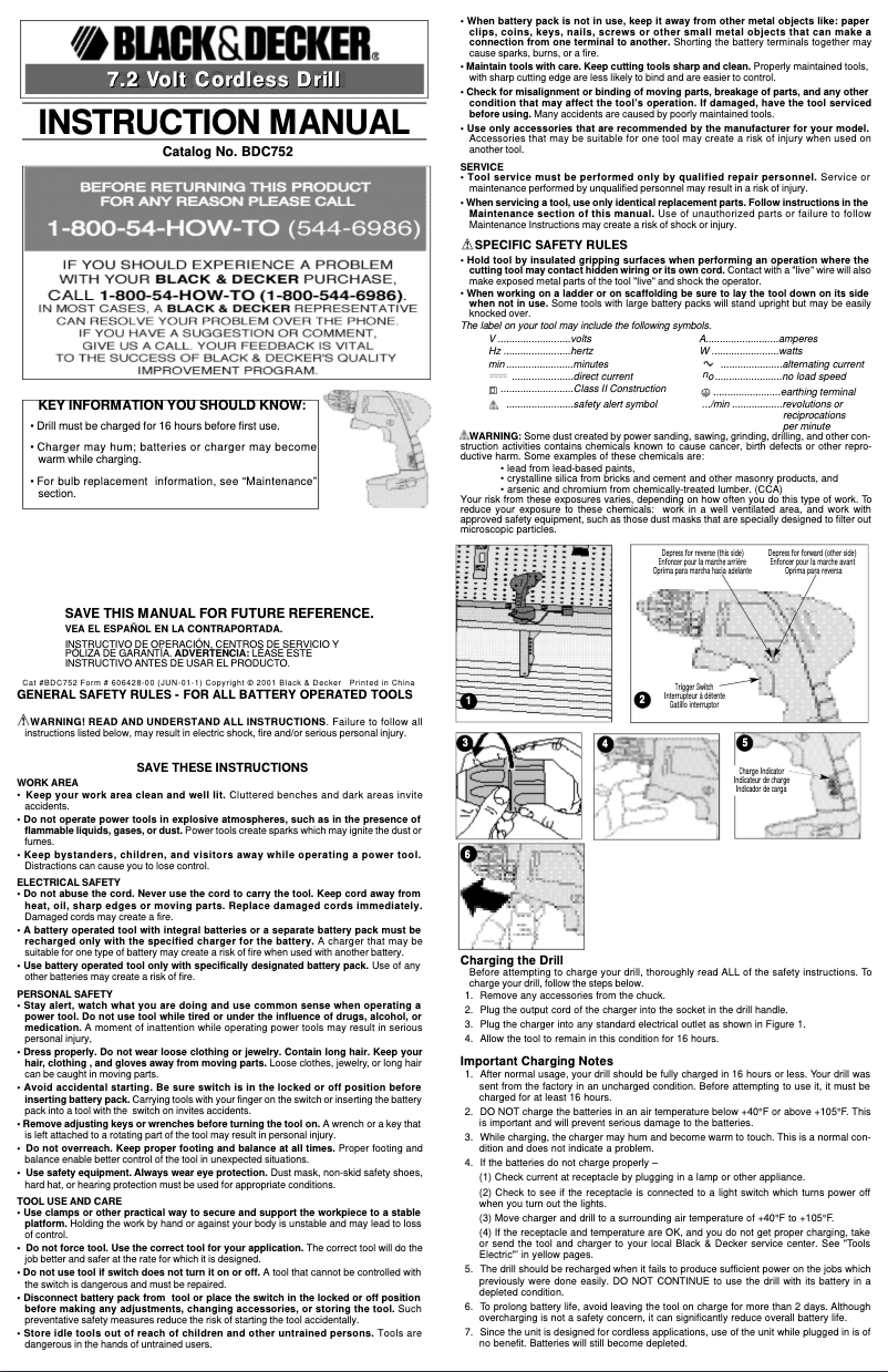Page 1 of the manual User Manual Black & Decker BDC752