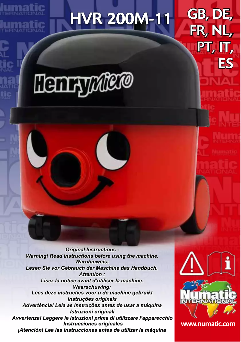 Page 1 of the manual User Manual Numatic Henry Micro HVR200M