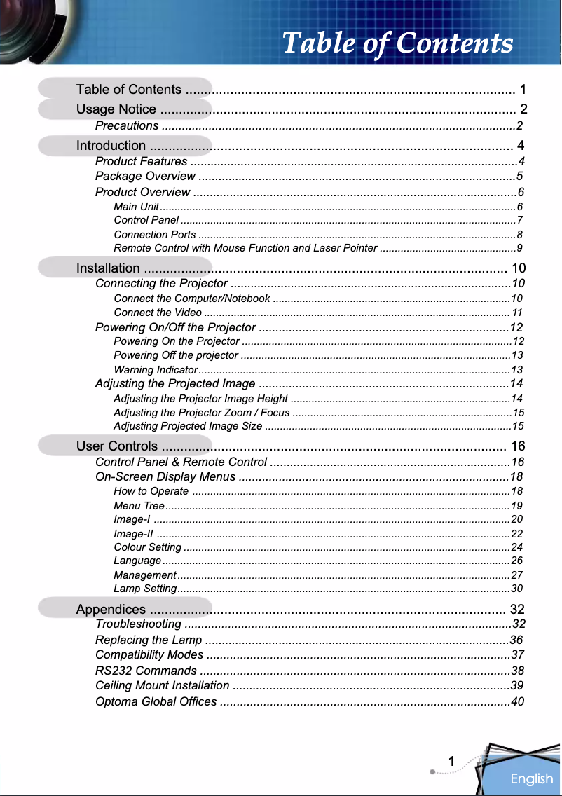 First page image of the manual for TX800