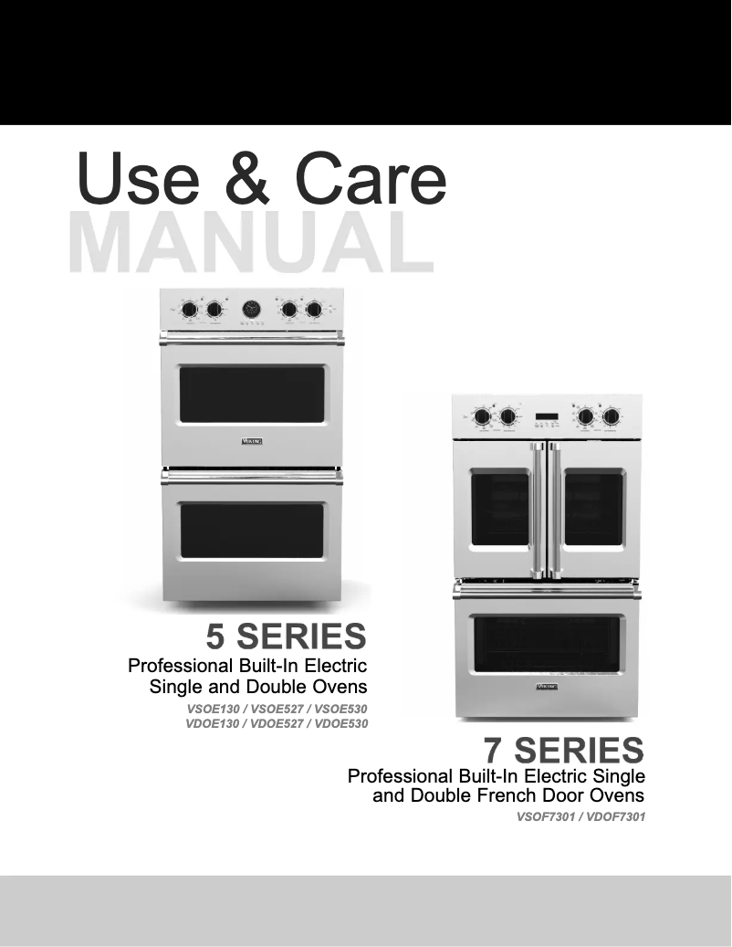 Page 1 of the manual Use and Maintenance Manual Viking VDOF7301BW