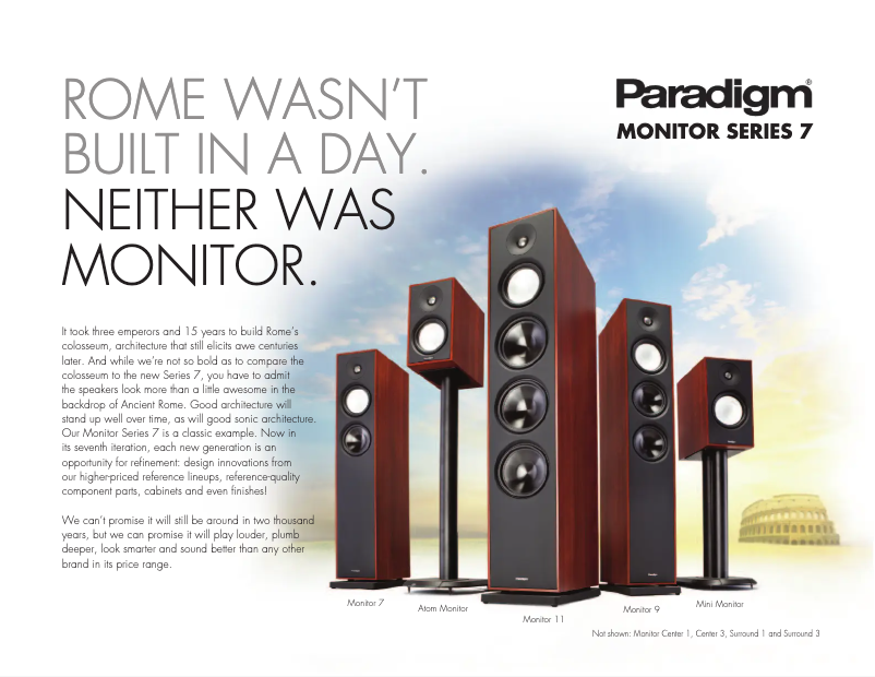 Page 1 of the manual Technical Sheet Paradigm Monitor 9 v7