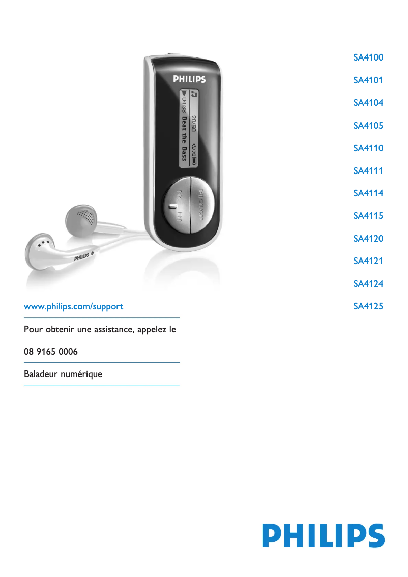Page 1 of the manual User Manual Philips GoGear SA4110