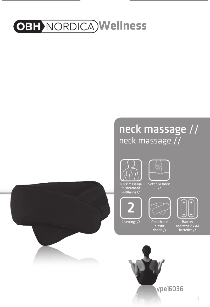 Page 1 of the manual User Manual OBH Nordica Neck Massage