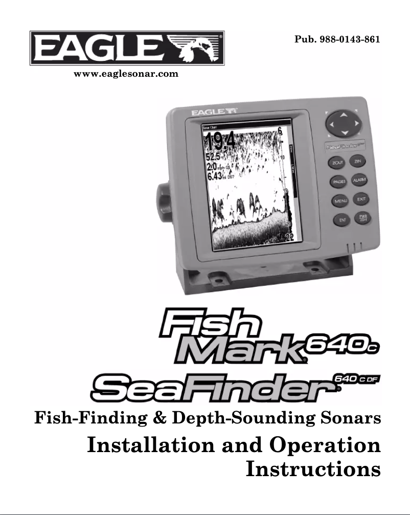 First page image of the manual for FishMark 640C