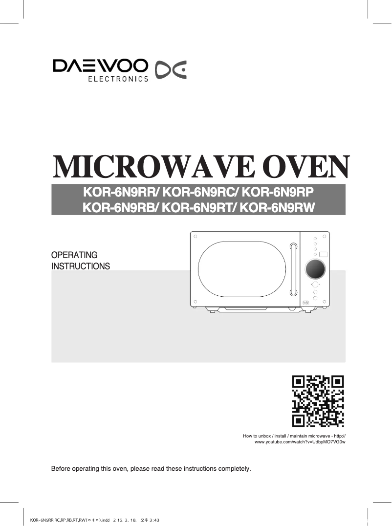 Page 1 of the manual User Manual Daewoo KOR-6N9RT