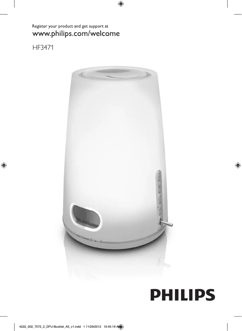 Page 1 of the manual Instruction Manual Philips Wake-up Light HF3471