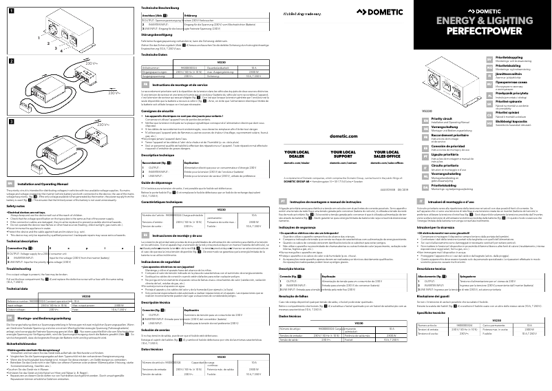 Page 1 de la notice Guide d'installation Dometic SinePower VS 230