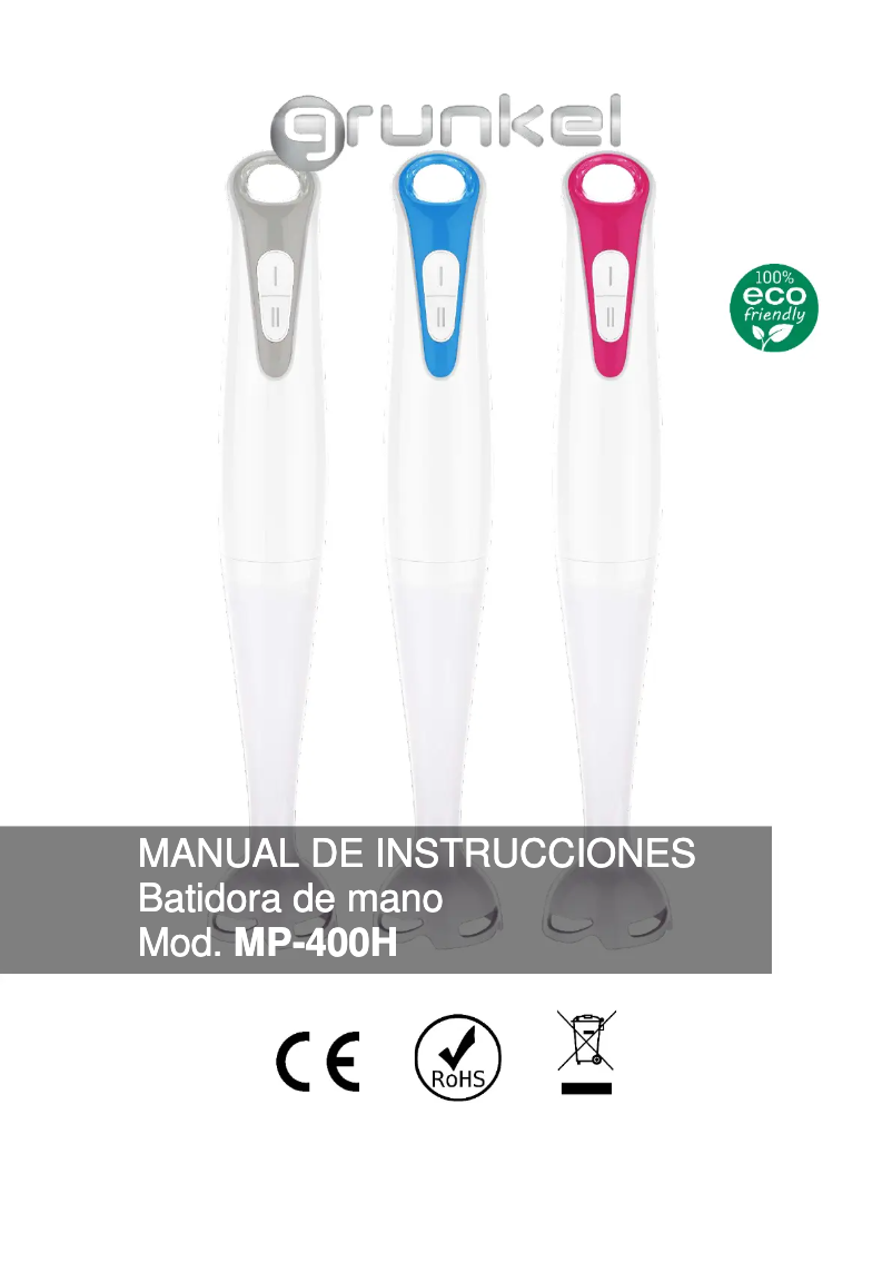 Page 1 of the manual User Manual Grunkel MP-400H