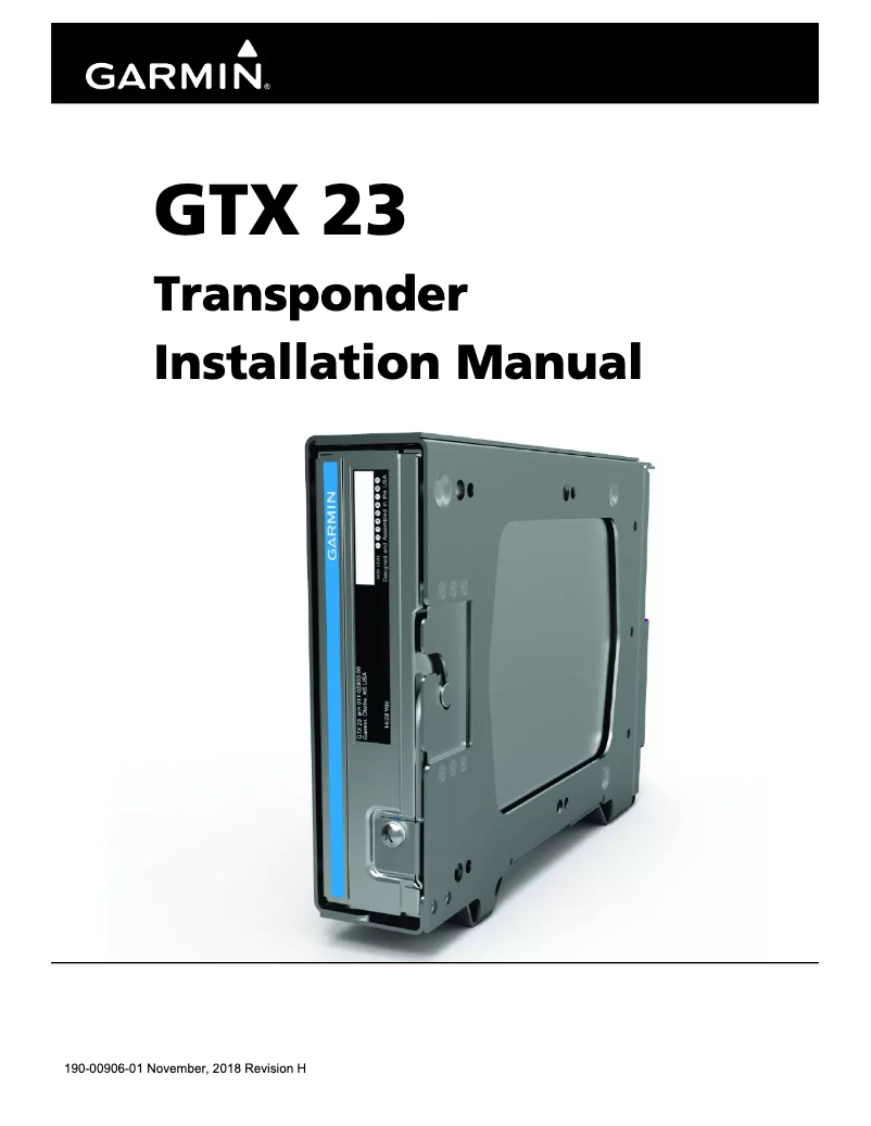 Page 1 of the manual User Manual Garmin GTX 23 ES