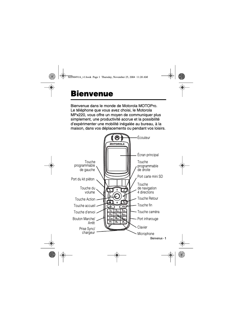Page 1 of the manual User Manual Motorola MPx220