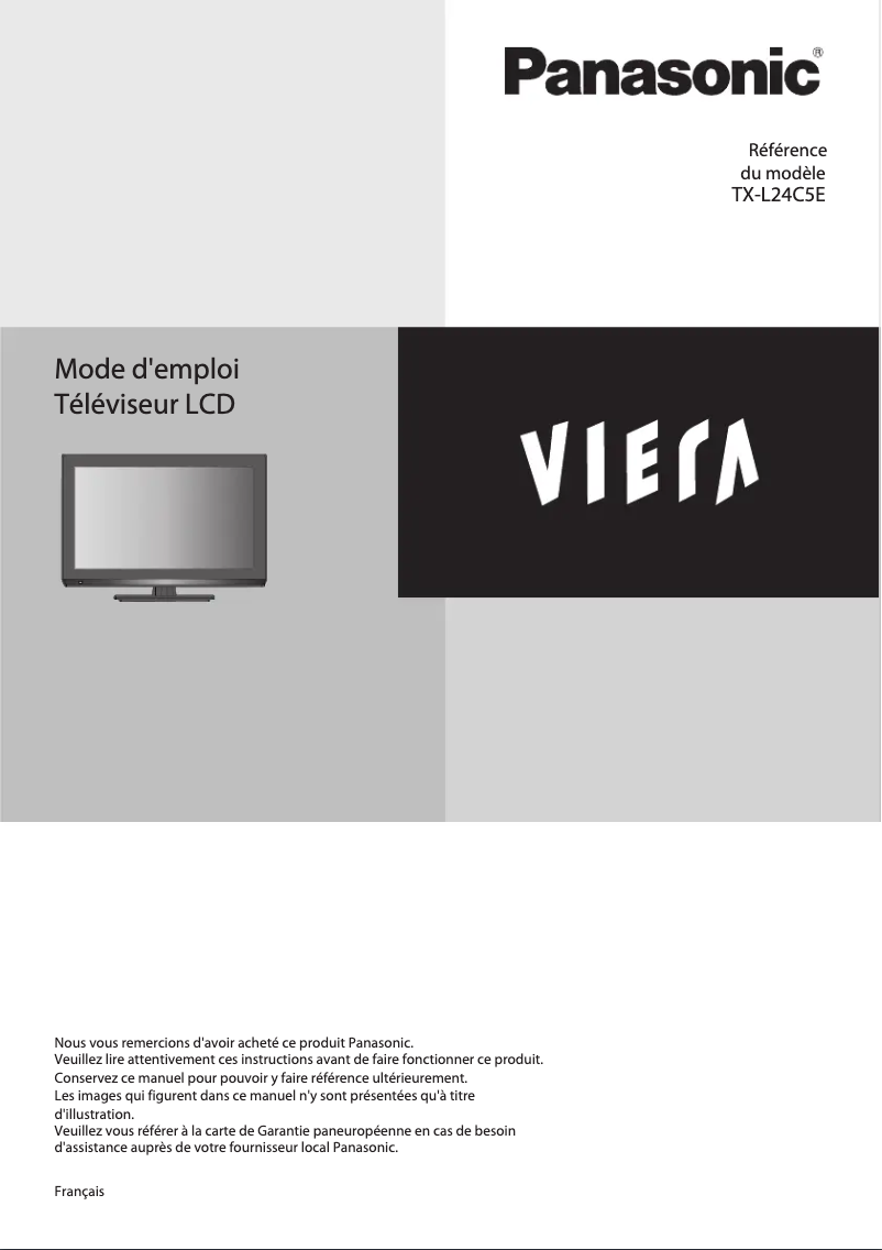 First page image of the manual for Viera TX-L24C5E