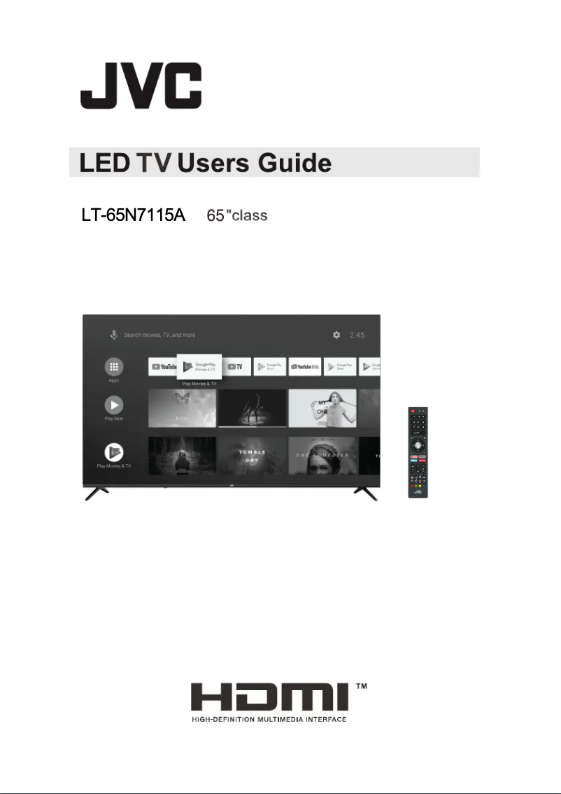 Page 1 of the manual User Manual JVC LT-65N7115A