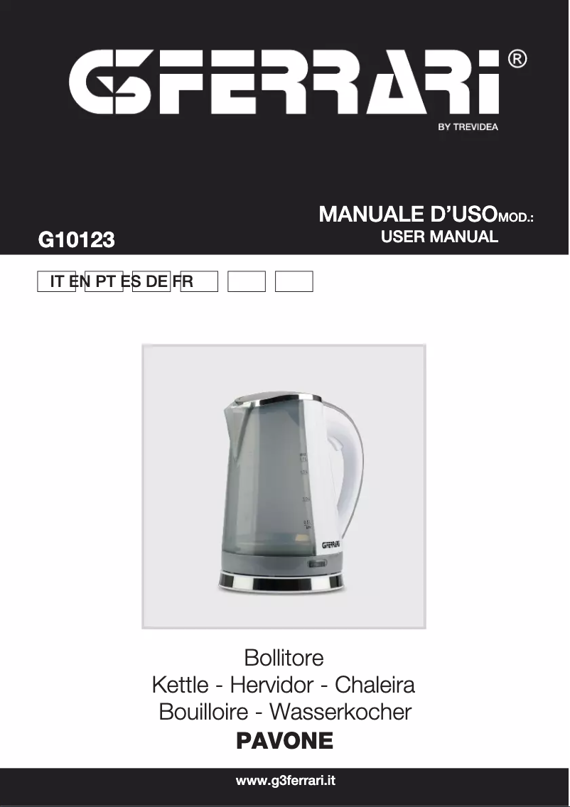 Page 1 de la notice Manuel utilisateur G3 Ferrari Pavone G10123