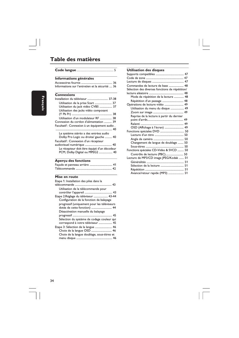 First page image of the manual for DVP3005