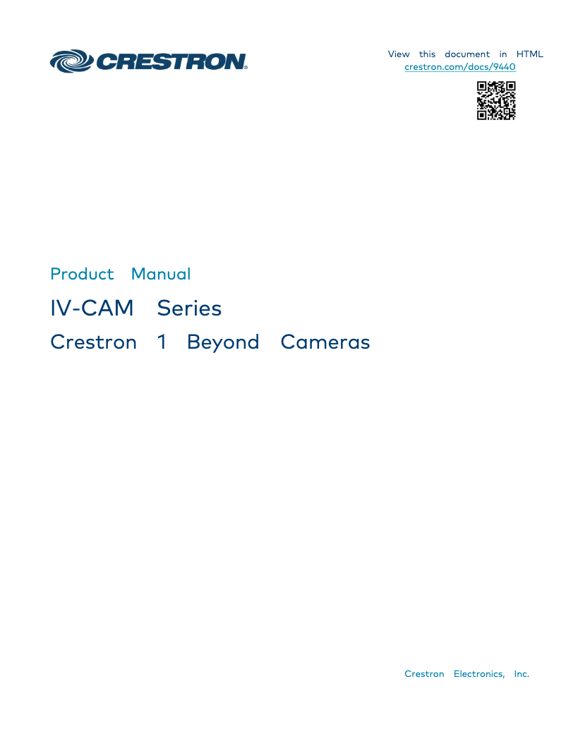 Page 1 of the manual User Manual Crestron PW-1225DU
