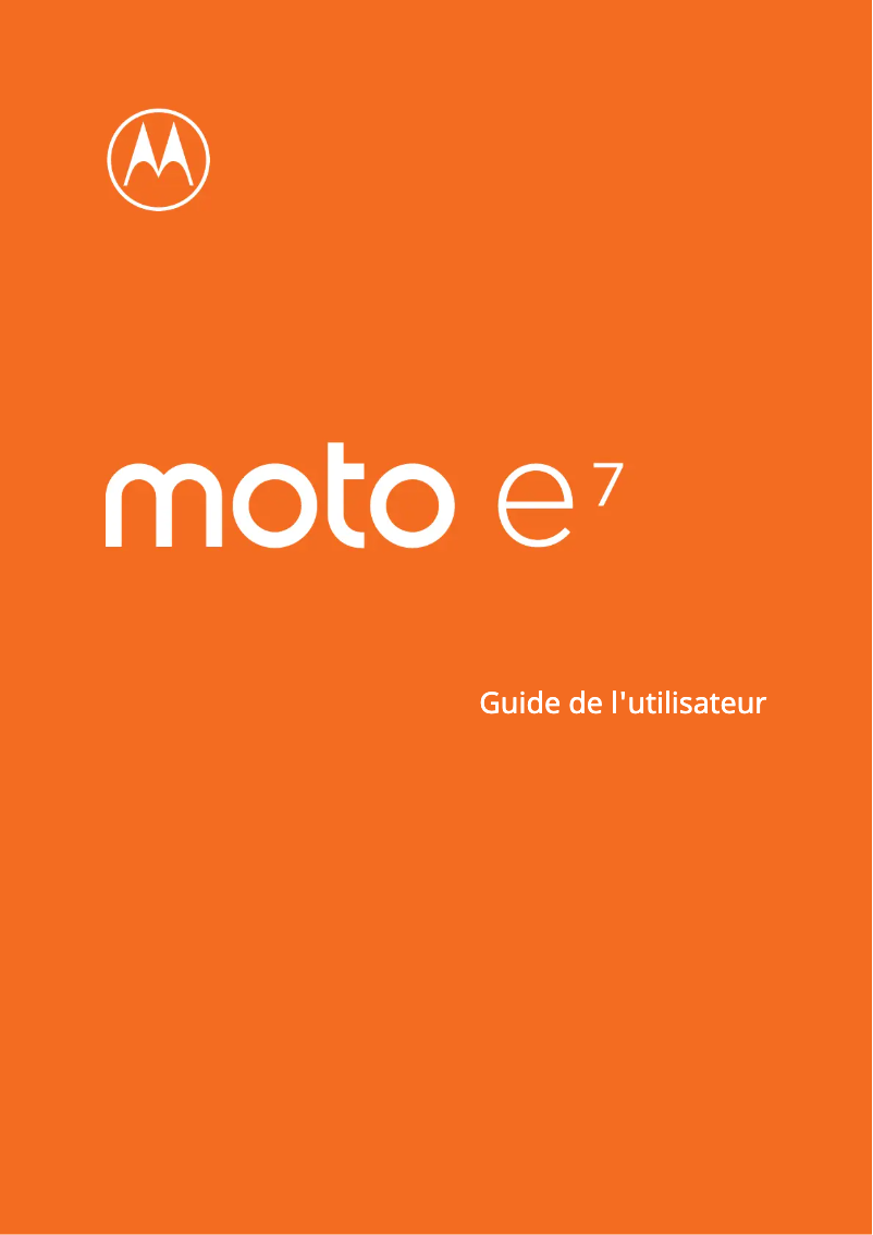 First page image of the manual for Moto E7