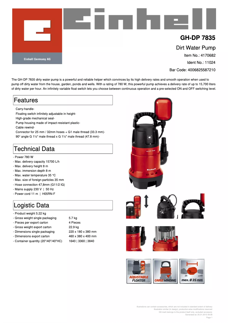First page image of the manual for GC-DP 7835