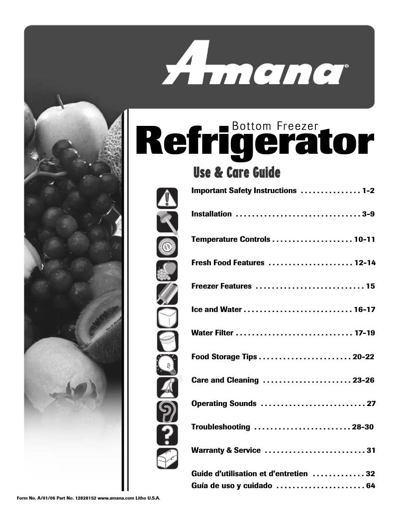 First page image of the manual for ABL2527FES