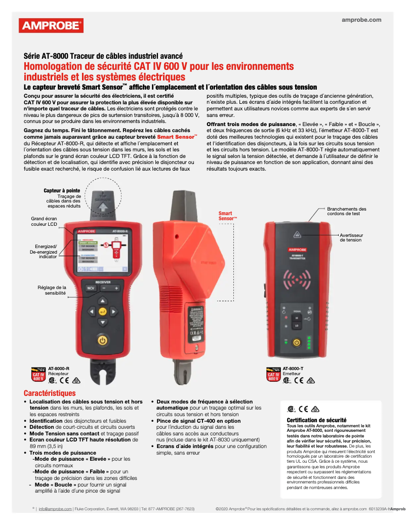 Page 1 of the manual Technical Sheet Amprobe AT-8030