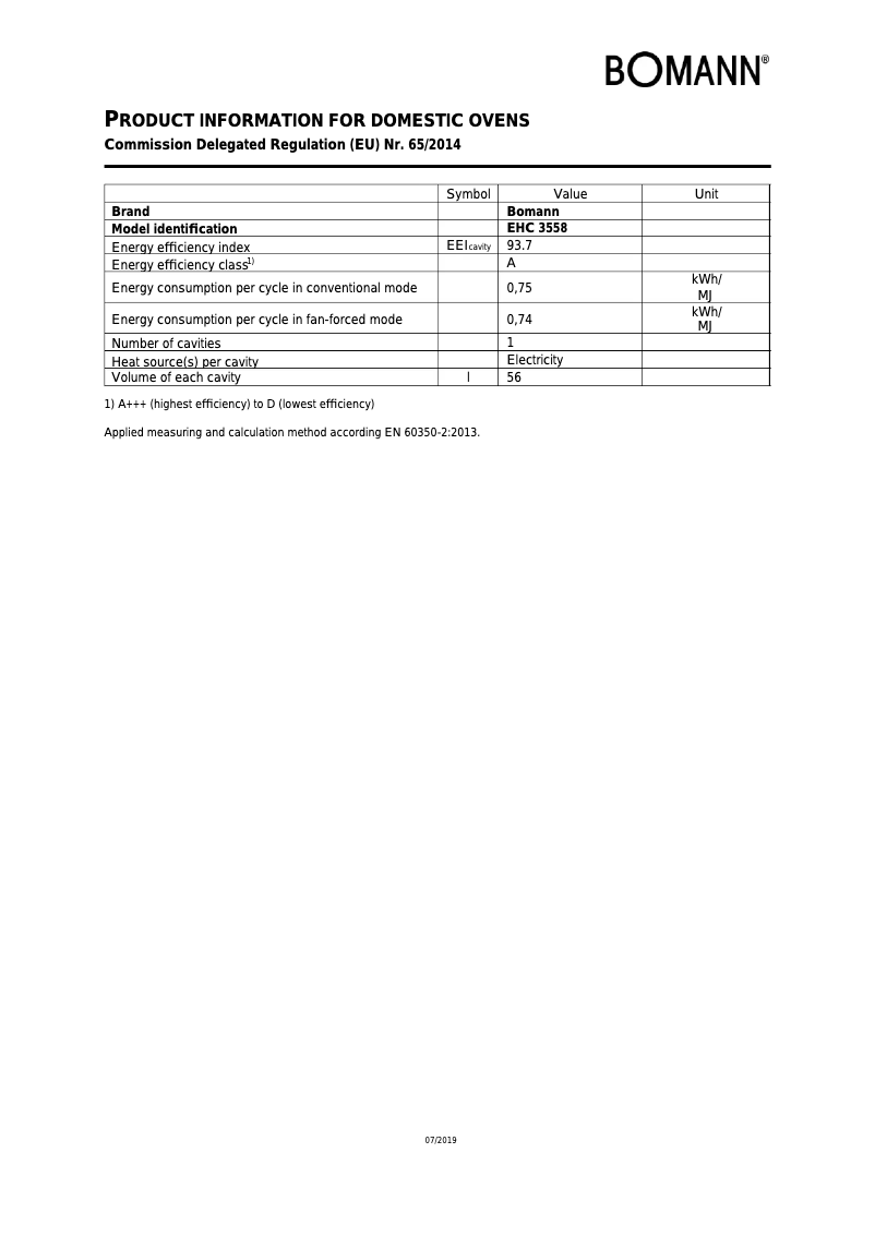 First page image of the manual for EHC 3558