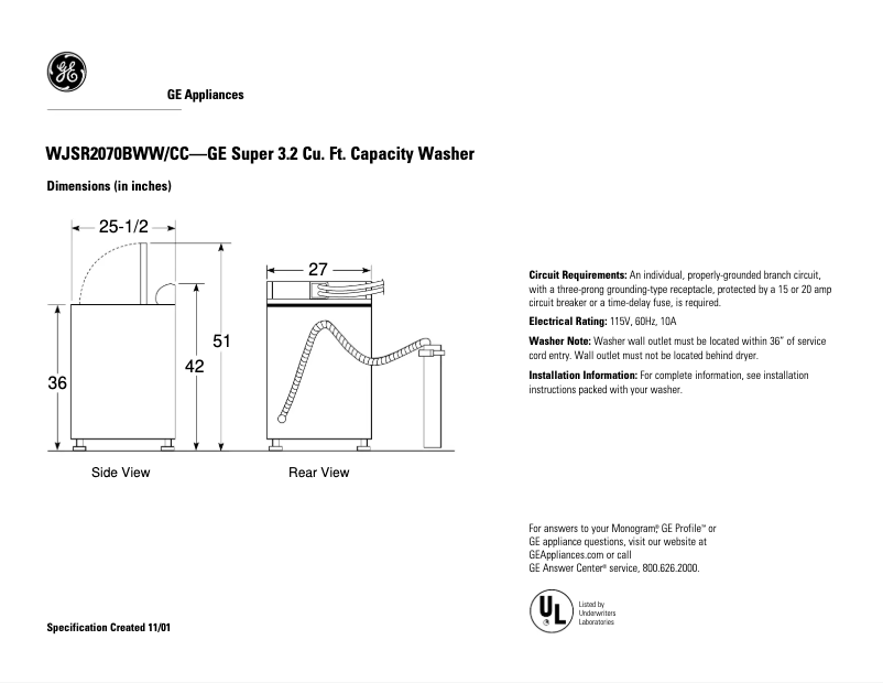 First page image of the manual for WJSR2070BCC