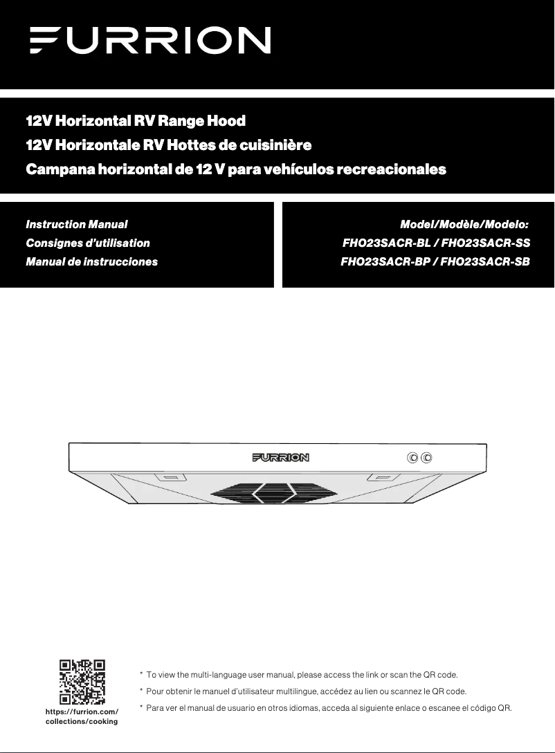 Page 1 of the manual User Manual Furrion FHO23SACR-BL