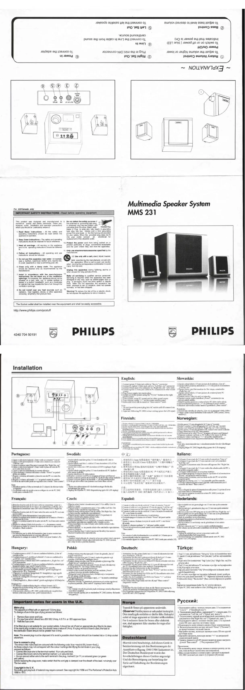 Page 1 de la notice Mode d'emploi Philips MMS231