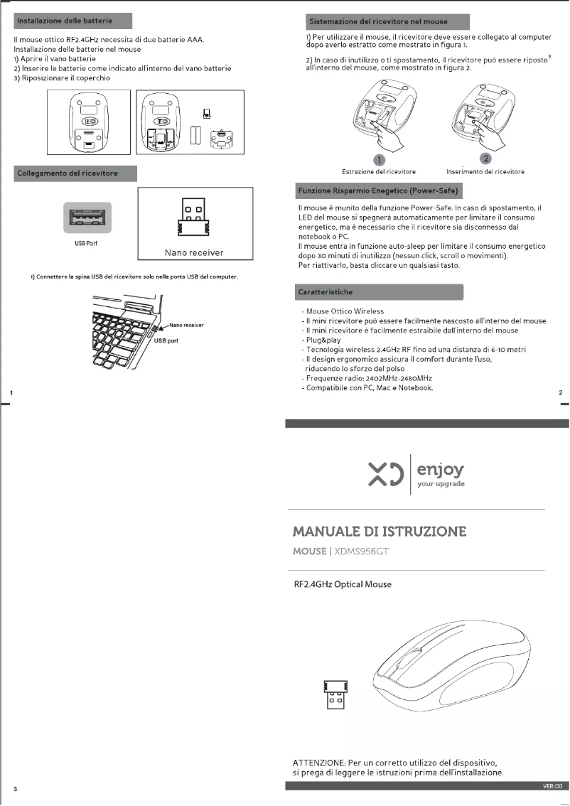 First page image of the manual for MS956GT