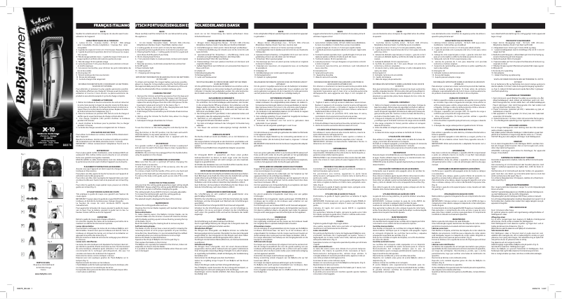 Page 1 of the manual User Manual BaByliss E837E