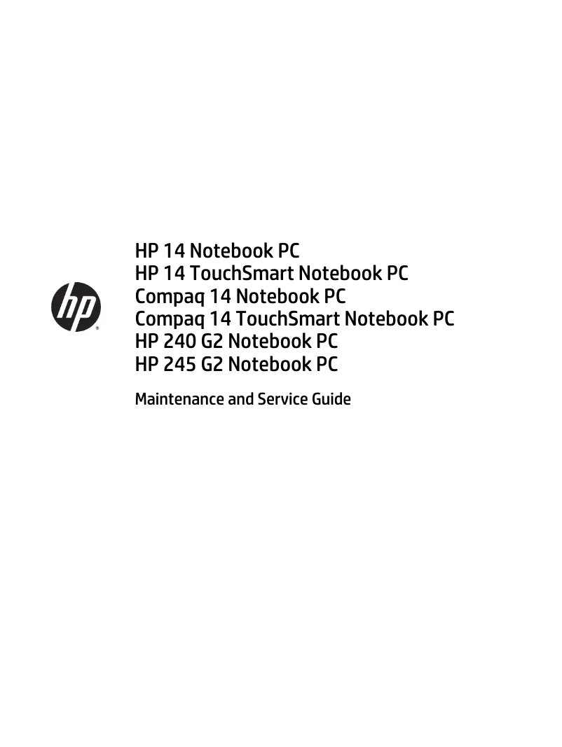 Page 1 of the manual User Manual HP Compaq 14