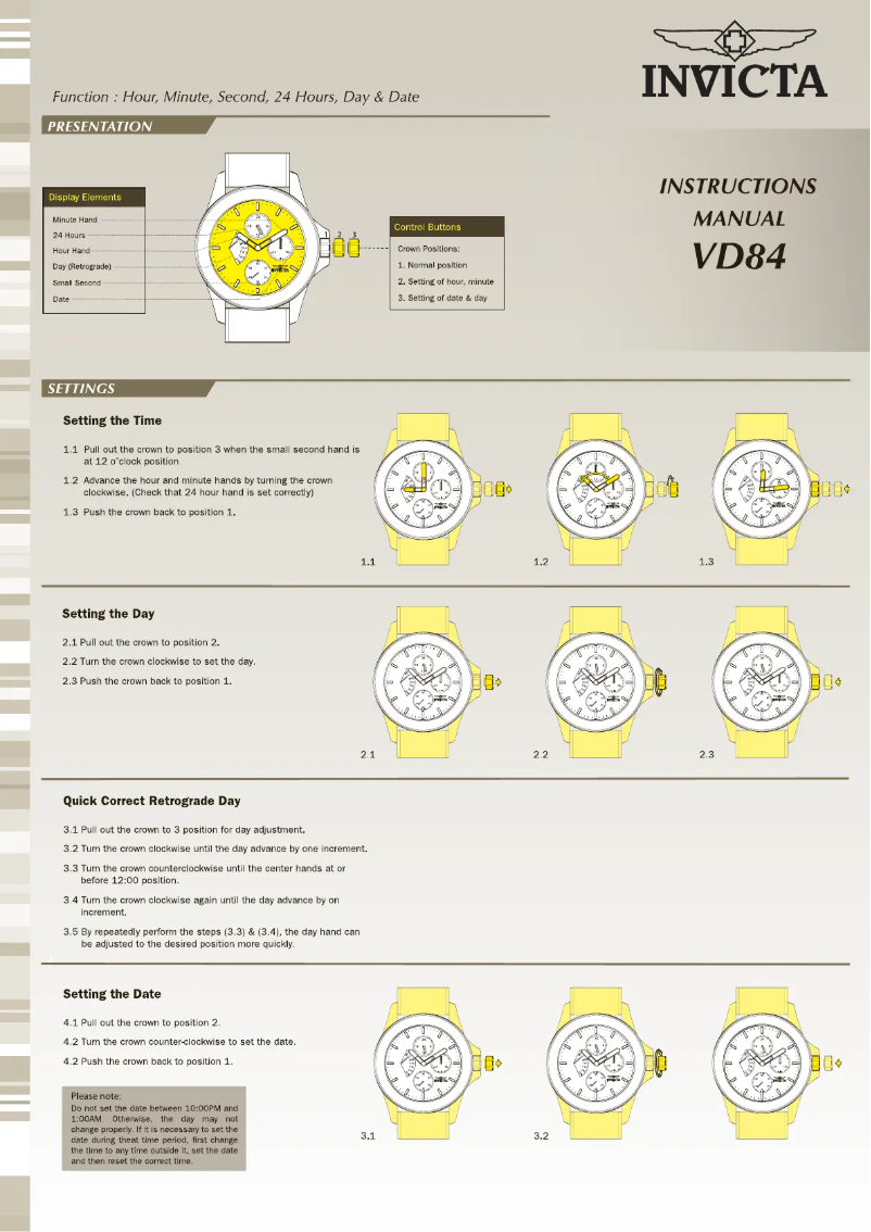 Page 1 de la notice Manuel utilisateur Invicta Russian Diver 17665