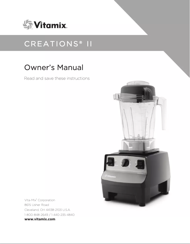 First page image of the manual for Creations II