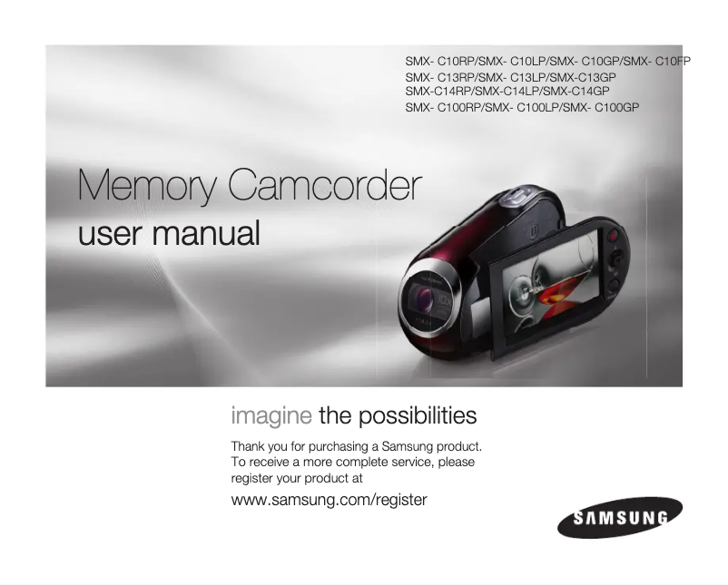 Page 1 of the manual User Manual Samsung SMX-C14GP