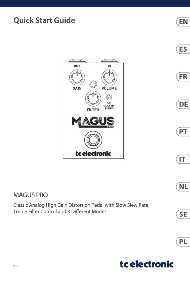 First page image of the manual for Magus Pro