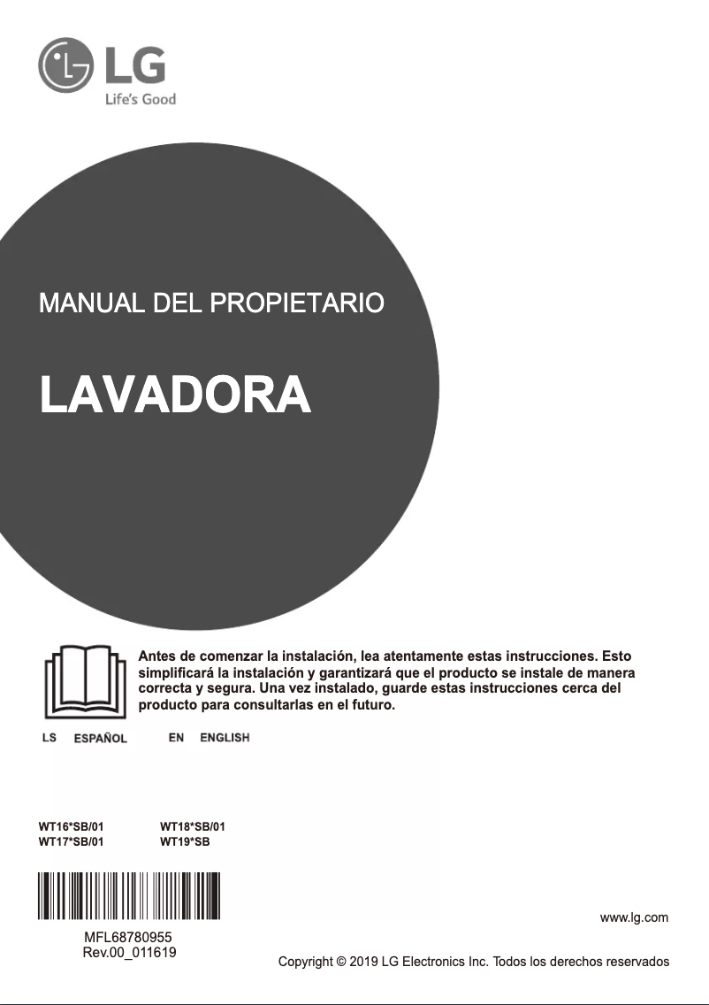 Page 1 of the manual User Manual LG WT18VSB