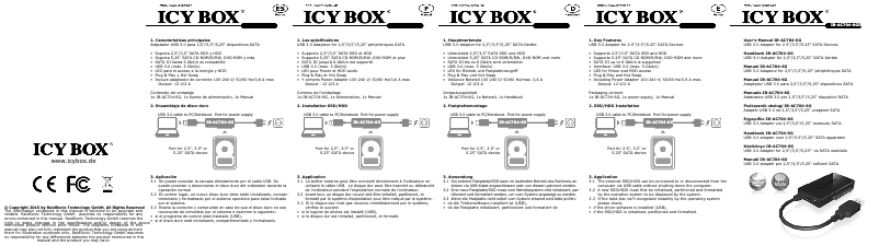 Page 1 of the manual Instruction Manual Icy Box IB-AC704-6G