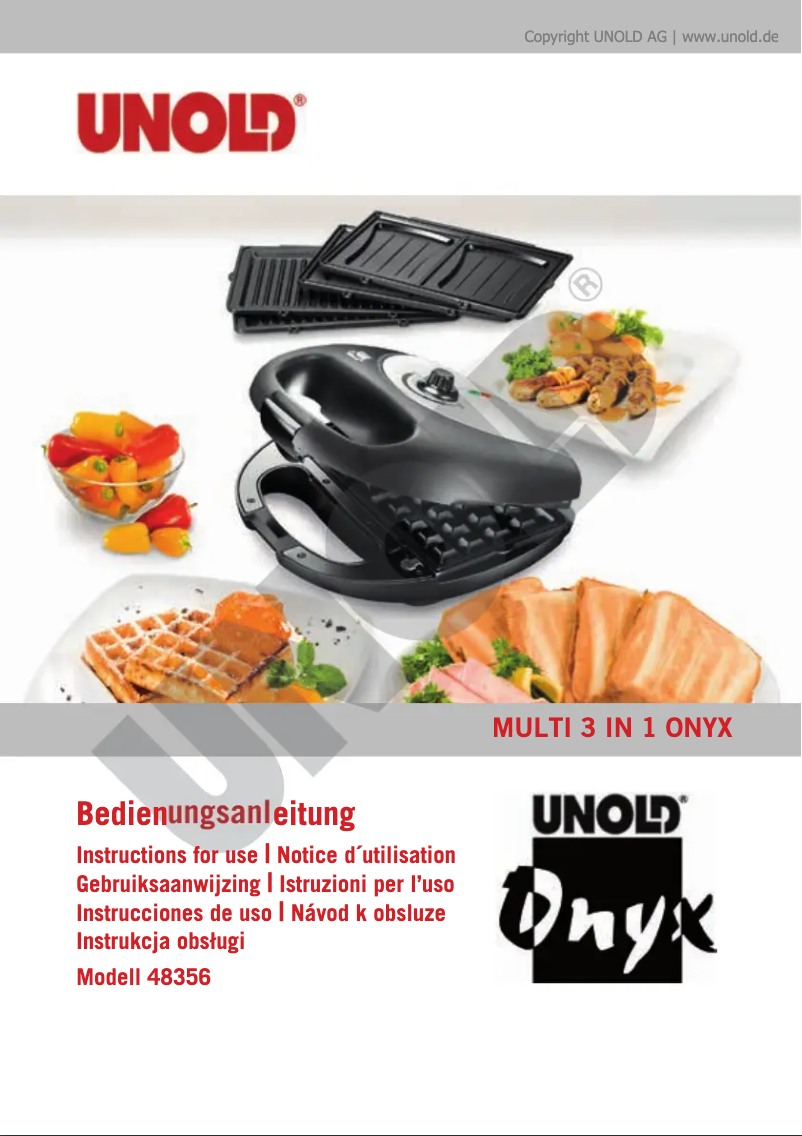 Page 1 of the manual User Manual Unold 48356