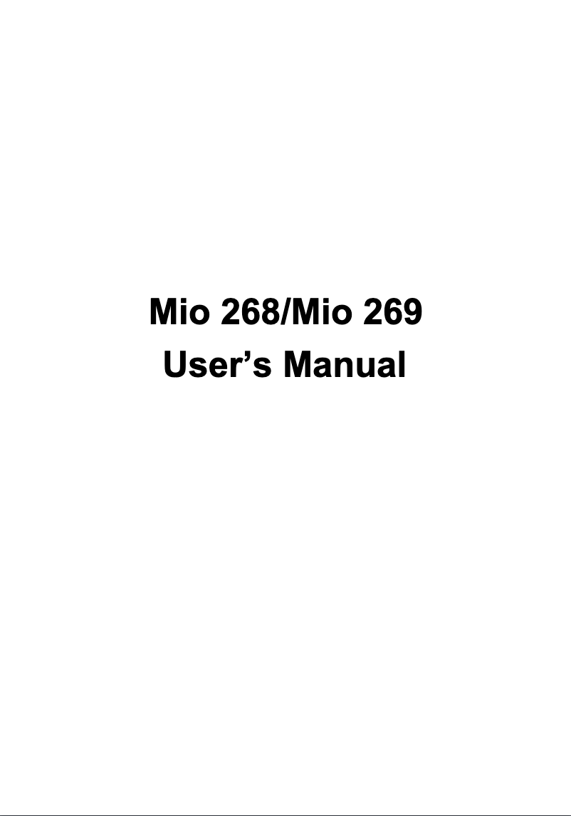 Page 1 of the manual User Manual Mio 268
