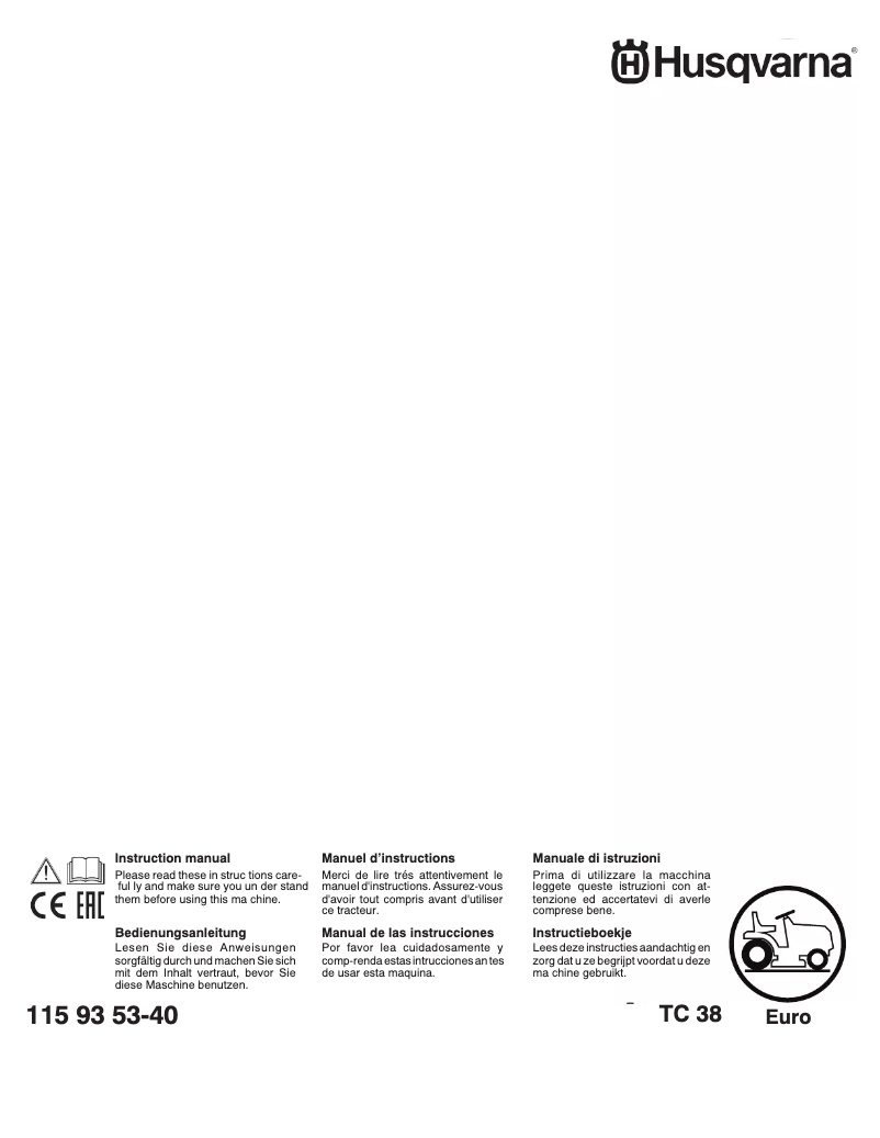 Page 1 of the manual User Manual Husqvarna TC 38
