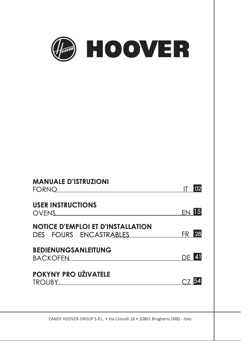 First page image of the manual for HOF4050WA/E