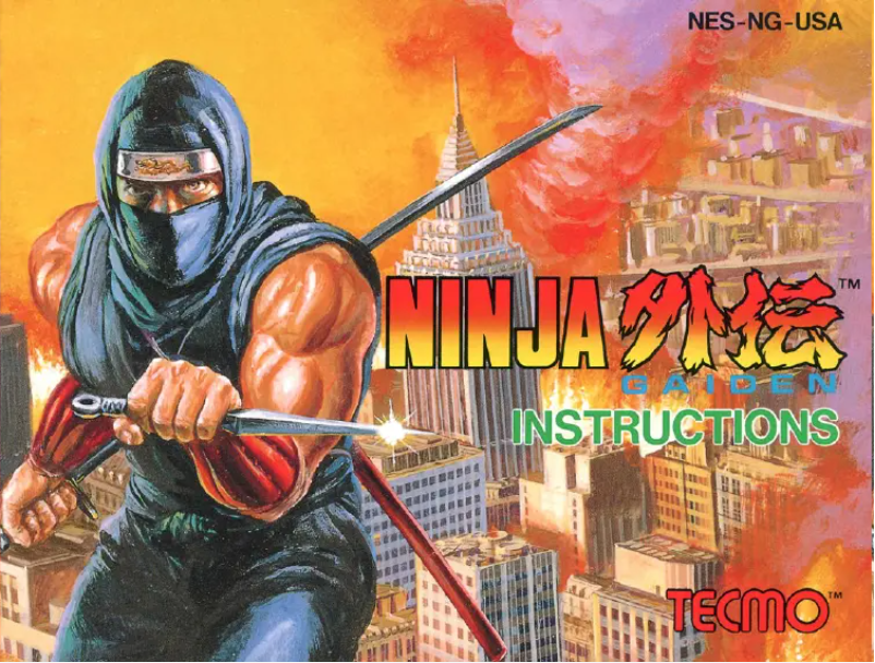 Image de la première page du manuel de l'appareil Ninja (NES)