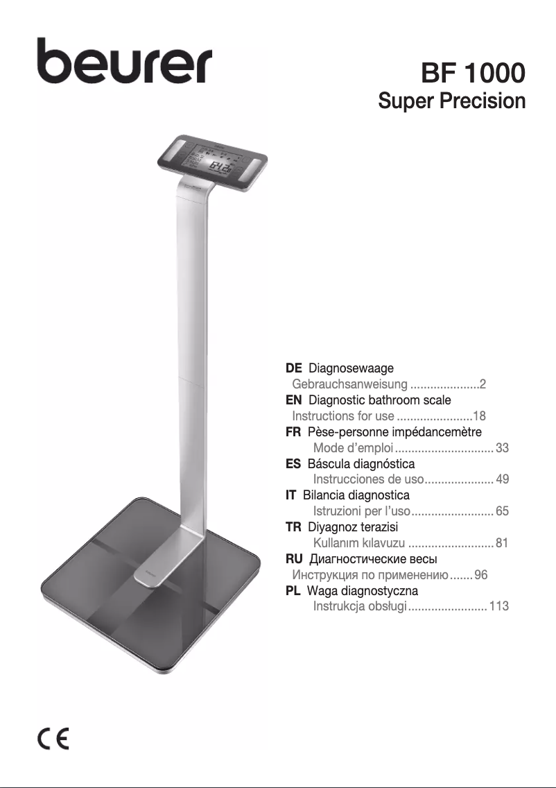 Page 1 of the manual User Manual Beurer BF 1000