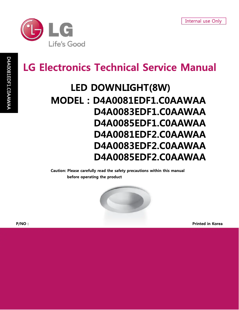 Page 1 of the manual User Manual LG D4A0083EDF2