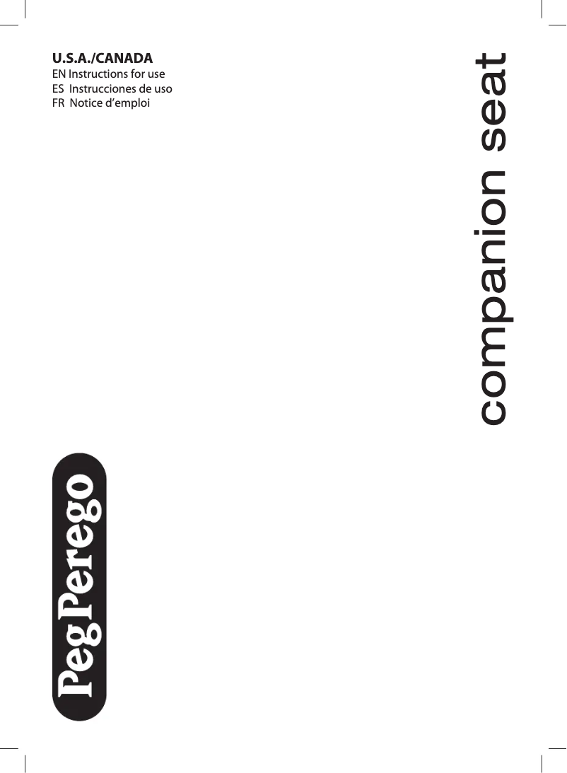 Page 1 of the manual User Manual Peg Perego Companion seat